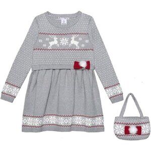 Nula Bug Sweater Dress and Purse Set - Girls - Size 4/5 Grey